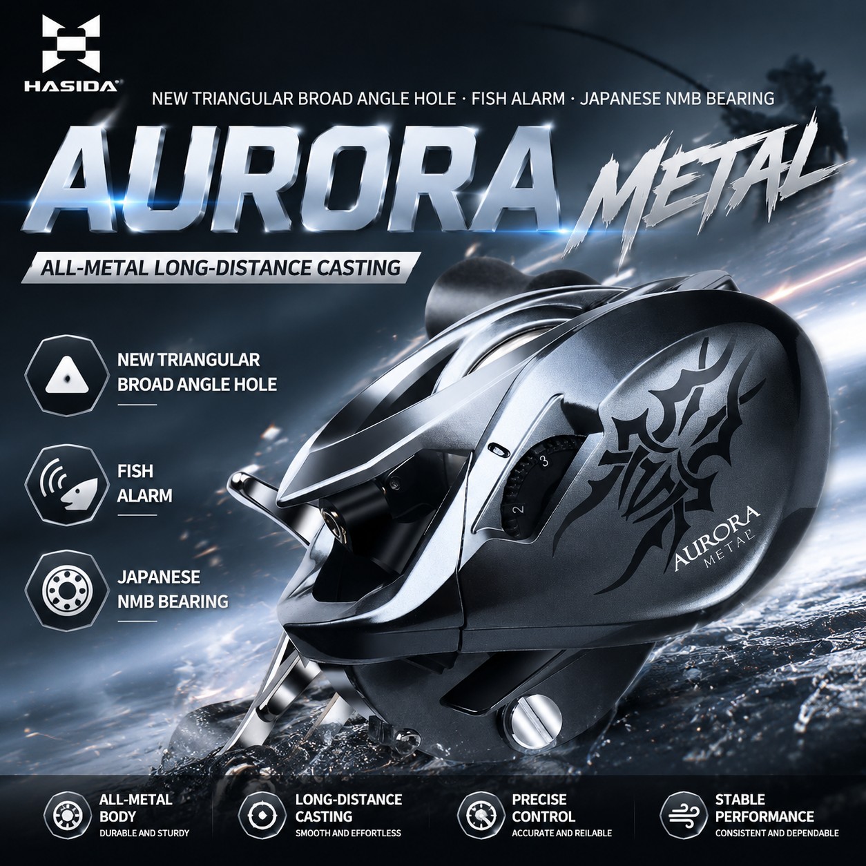 HASIDA Metal Rotor Aurora Bait - đánh giá và giá Abu Garcia Reel Max